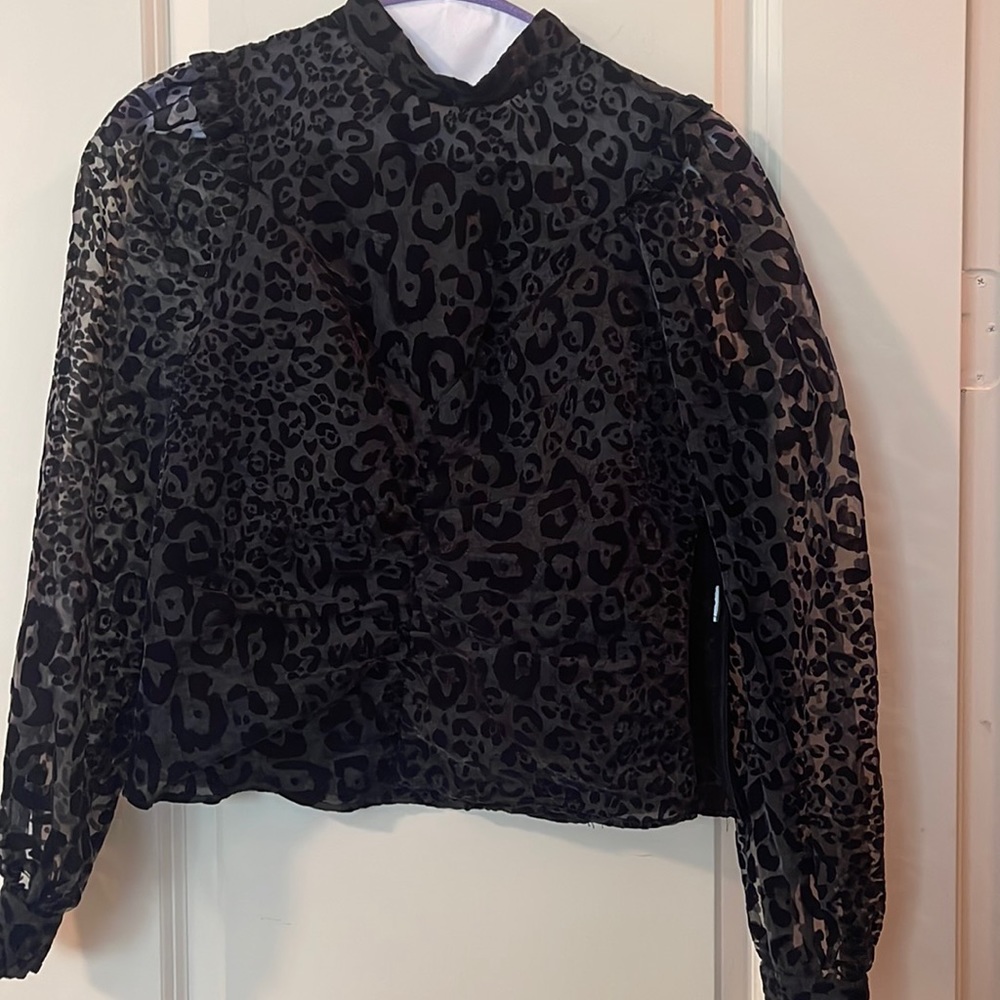 Black Leopard Zara Blouse